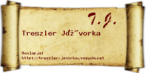 Treszler Jávorka névjegykártya